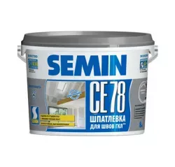 Шпатлевка для наклейки лент СЕ 78 серая крышка 8 кг Semin